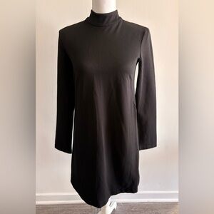 Zara Black Long-Sleeve Shift Dress